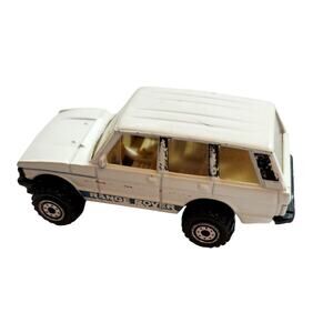 Vintage Hot Wheels Range Rover 1989 White Blue Red Malaysia Mattel Collectible